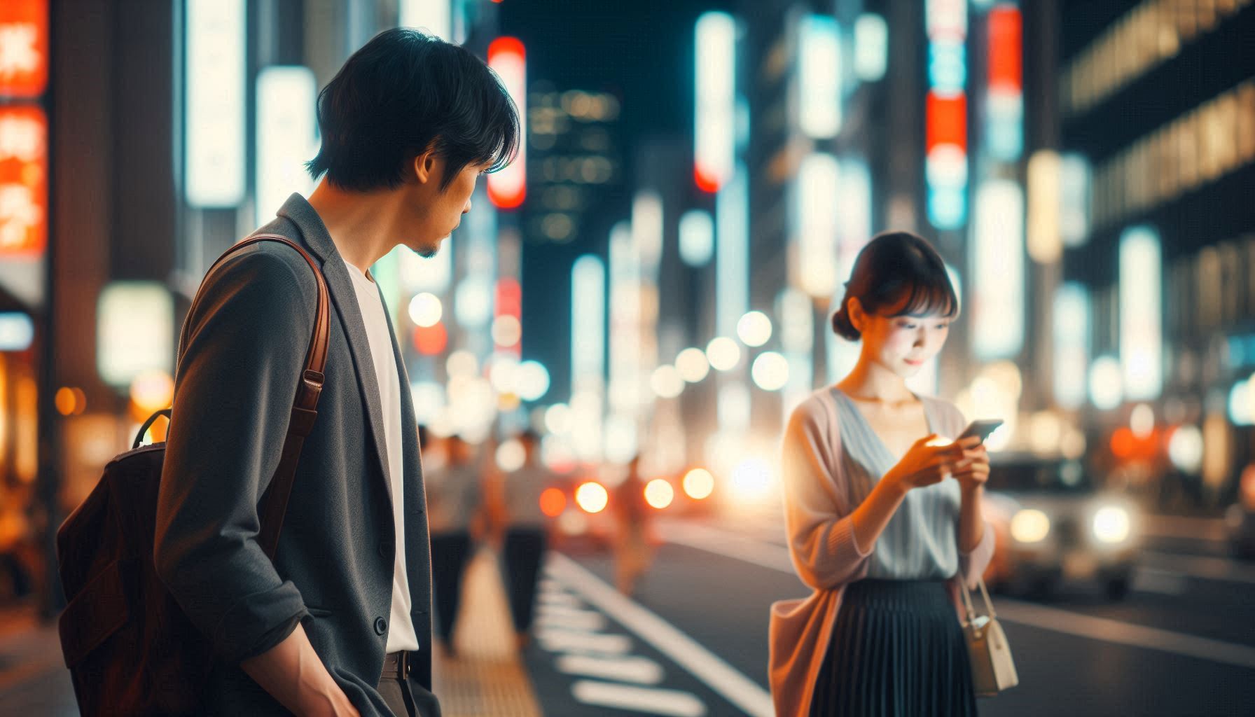 ナンパで女性を観察する男性の様子｜街中で歩き方や視線をチェックするシーン